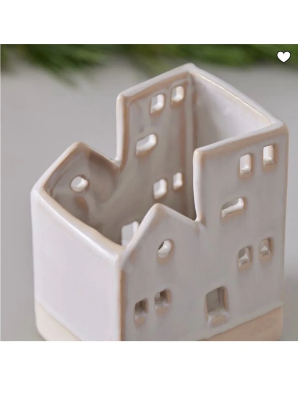 West Elm Village Tealight Ceramic Candleholder, Small House